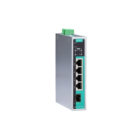 Moxa UnMgdGbit PoeSwtch w/4 Poe 10/100/1000Baset Prts, Eds-G205A-4Poe-1Gsfp EDS-G205A-4PoE-1GSFP